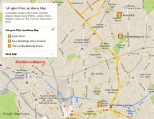 Islington Film Locations Map 01